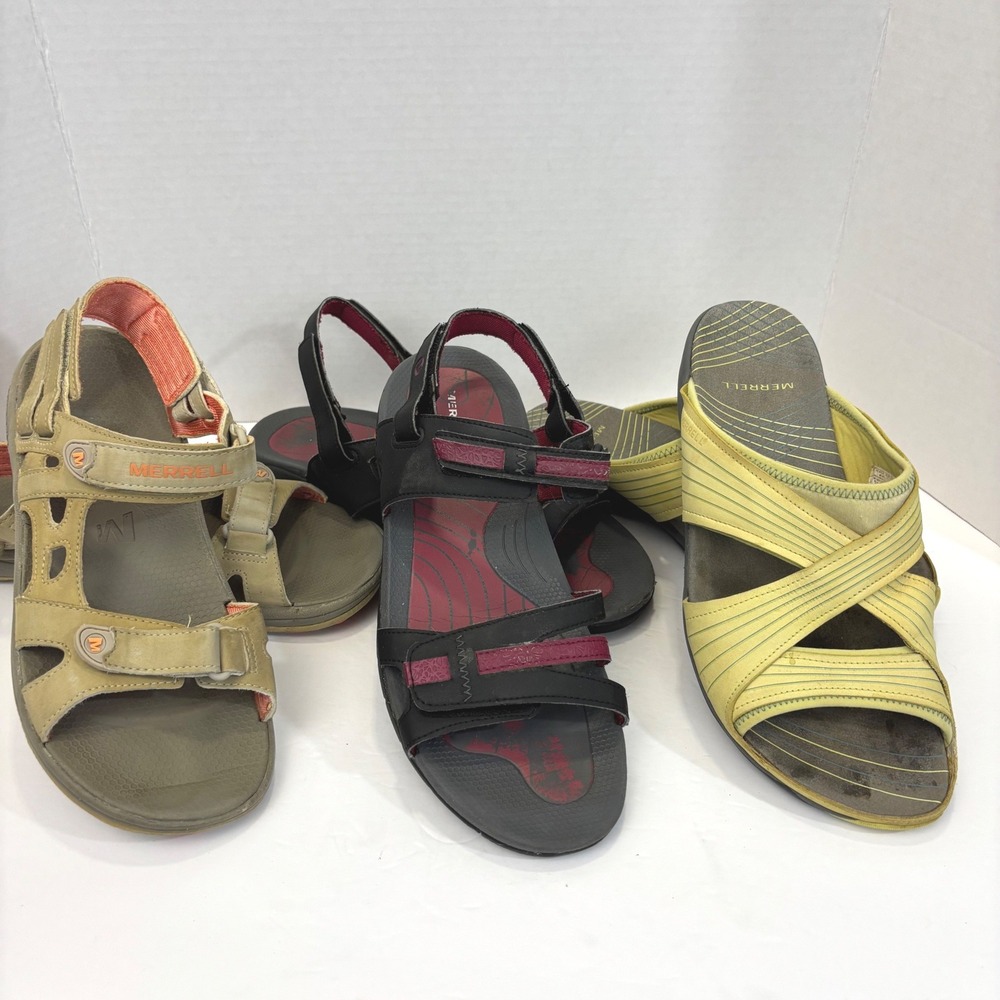 Lot of 3 Merrell Sandals Bundle Womens 11 Hiking Athletic Casual Gorpcore Comfy